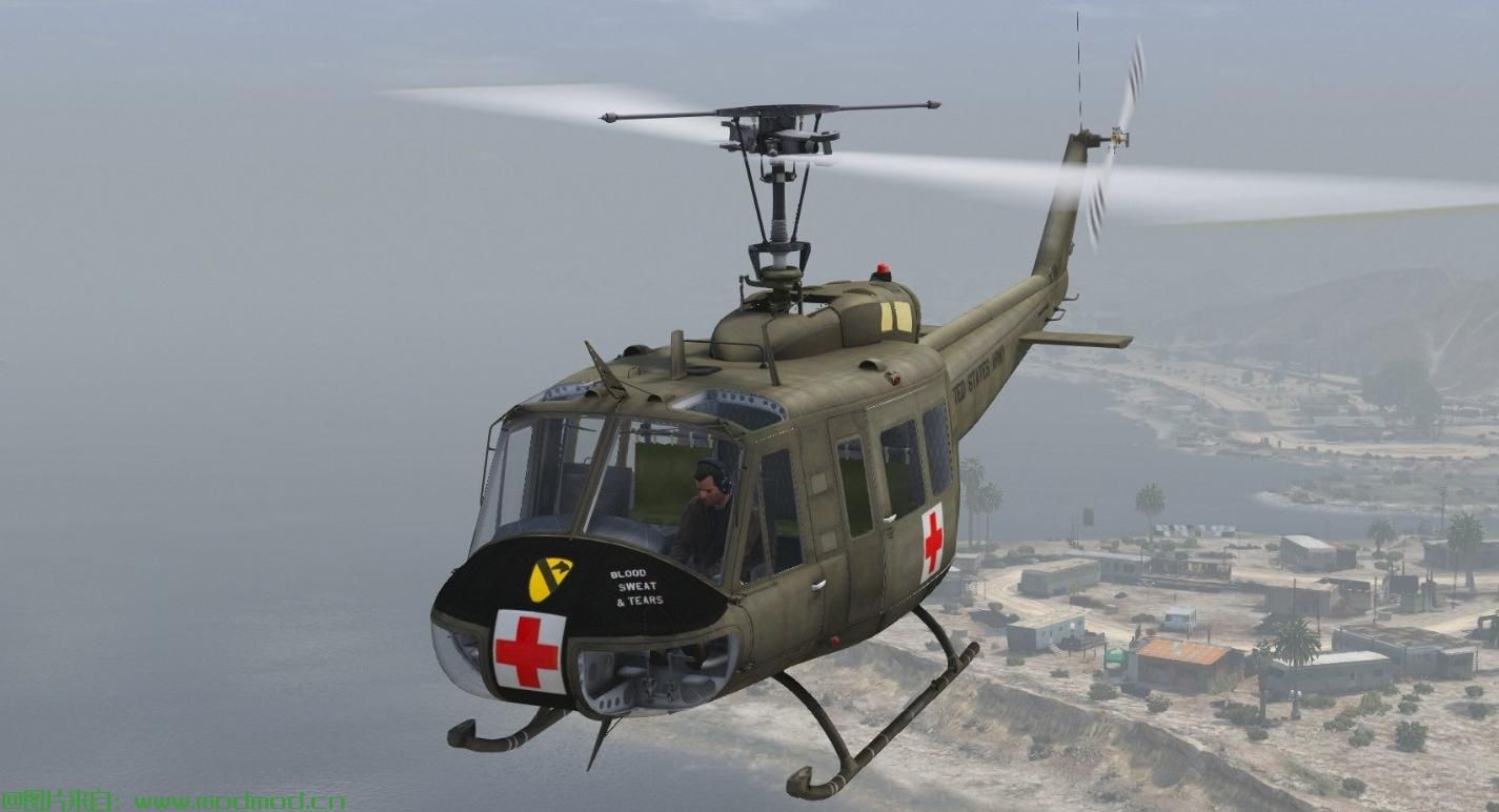 侠盗猎车手5「GTA5」Mod: 第一骑兵Medevac UH-1H [附加]