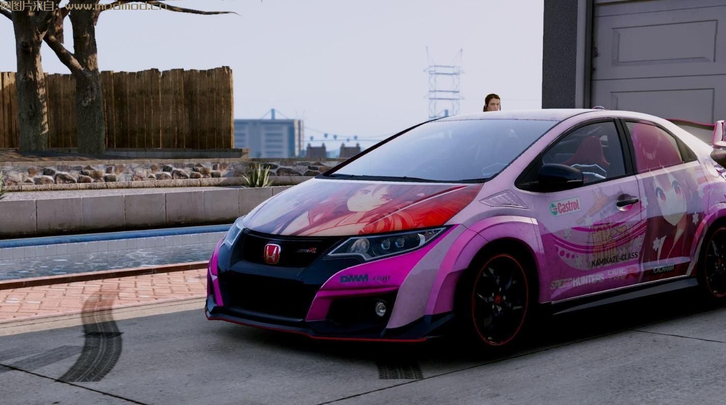 侠盗猎车手5「GTA5」Mod: 2015本田Civic Type R神风Kancolle Itasha