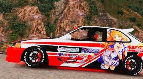 侠盗猎车手5「GTA5」Mod: 本田思域EK9 Kanjo版Itasha Livery