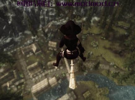 上古卷轴5：天际MOD 一把可以飞的女巫扫帚哦~需9号补丁，支持骑砍~添加漂浮