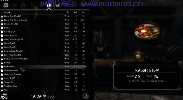 上古卷轴5：天际MOD 【Realistic Needs and Diseases】RND真实需求与疾病v1.9.10。经典的真实系