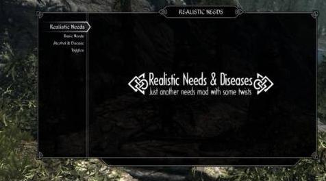 上古卷轴5：天际MOD 【Realistic Needs and Diseases】RND真实需求与疾病v1.9.10。经典的真实系