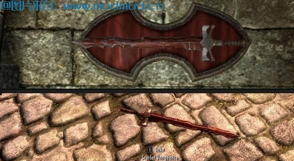 上古卷轴5：天际MOD 汉化]N网一把高材质极其帅气的单手剑 The Scarlet Vengeance 猩红的复仇