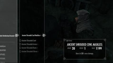 上古卷轴5：重置版MOD 无面具古罩斗篷