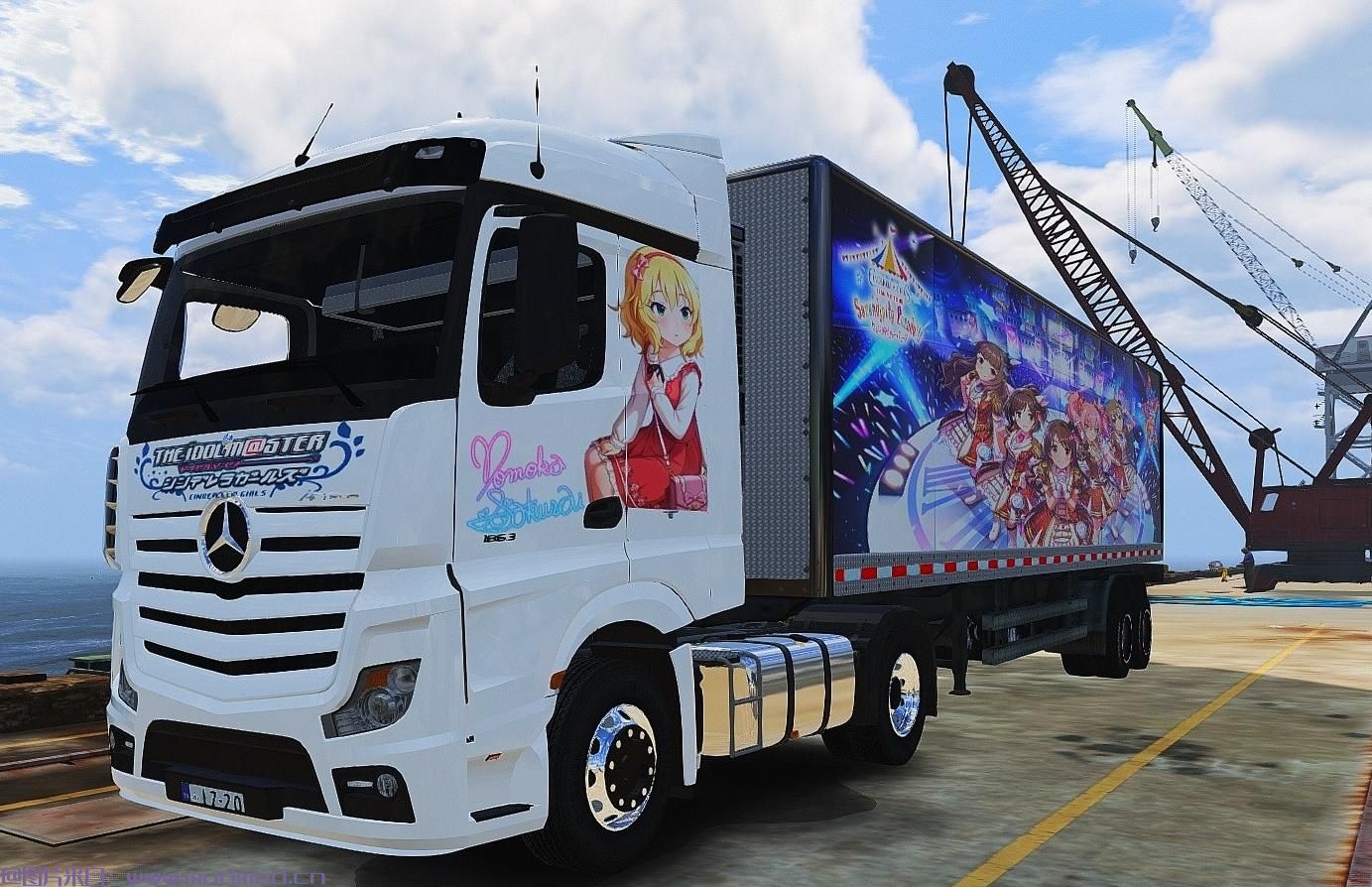 梅赛德斯 - 奔驰Actros MP4 4x2 +火车Itasha Livery