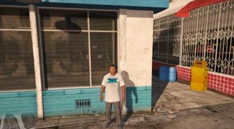 GTA5 MOD：富兰克林的白色T恤