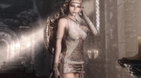 上古卷轴5：天际MOD 汉化（CBBE版的轻甲精灵版，可选戴不戴BRA）盔甲Emfy cleric robes