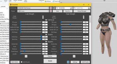 上古卷轴5：重置版MOD 女式重型盔甲SE CBBE BodySlide