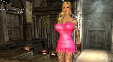 上古卷轴5：天际MOD 【BodySlide化】pinky连身短裙&mdash;&mdash;CBBE-HDT