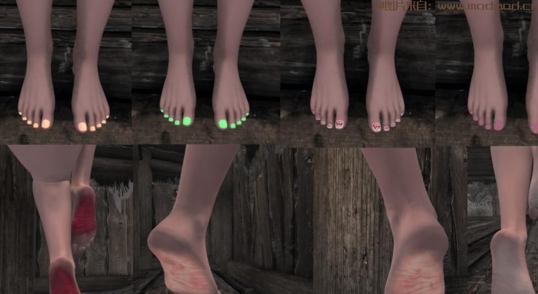 种族菜单CBBE SE HD的ZMDs脚钉纹理覆盖物