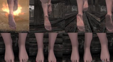 上古卷轴5：重置版MOD 种族菜单CBBE SE HD的ZMDs脚钉纹理覆盖物