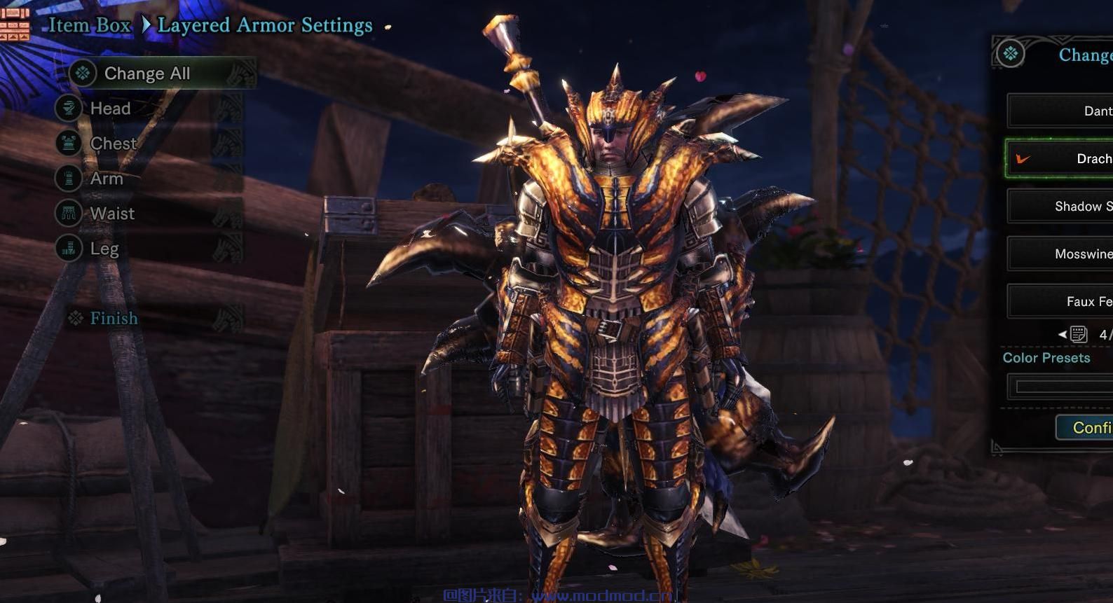 怪物猎人：世界MOD MHGU / XX的EX Tigrex MALE护甲