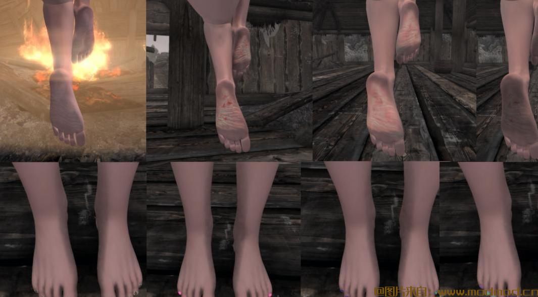 种族菜单CBBE SE HD的ZMDs脚钉纹理覆盖物