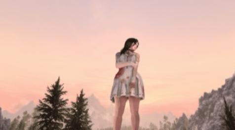 上古卷轴5：重置版MOD Osare GothicLolita白色连衣裙Blooded版本CBBE