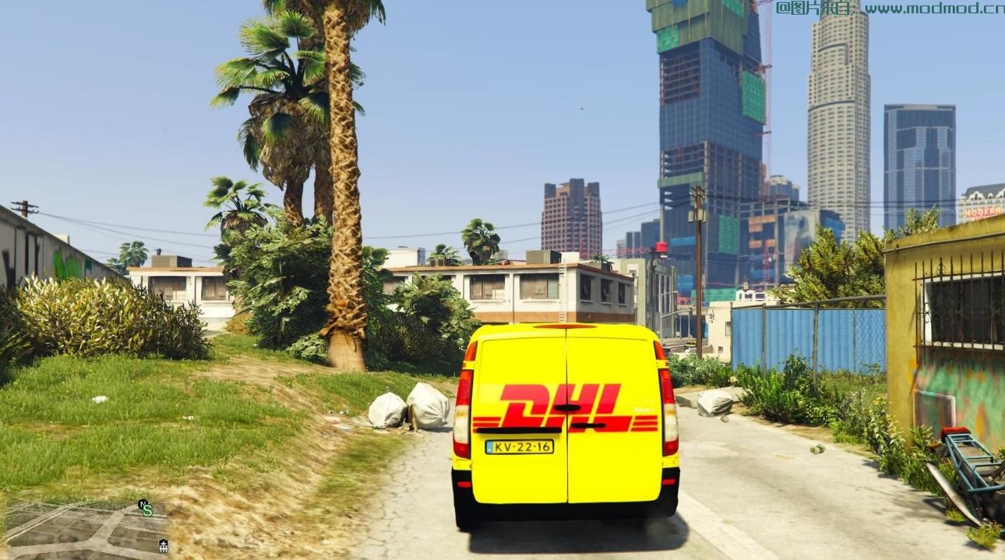 侠盗猎车5「GTA5」游戏MOD 奔驰的DHL黄色涂装