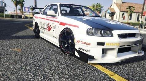 侠盗猎车5「GTA5」游戏MOD 日产Skyline R34 tanabe制服