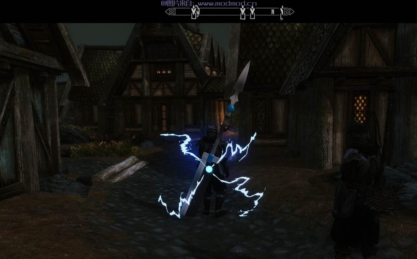 上古卷轴5：天际MOD 我做的维和雷霆双手剑（闪电效果）