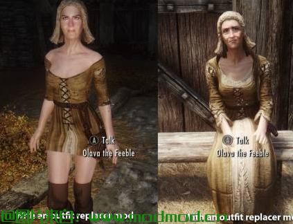 上古卷轴5：天际MOD Default Outfits for Females Elder NPCs 恢复老年NPC的预设服装