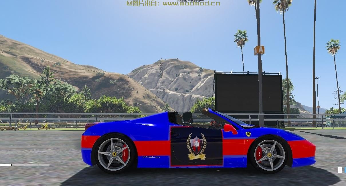 侠盗猎车5「GTA5」游戏MOD ClubCerroPorteño巴拉圭俱乐部 - 法拉利458 Spider的Paintjob