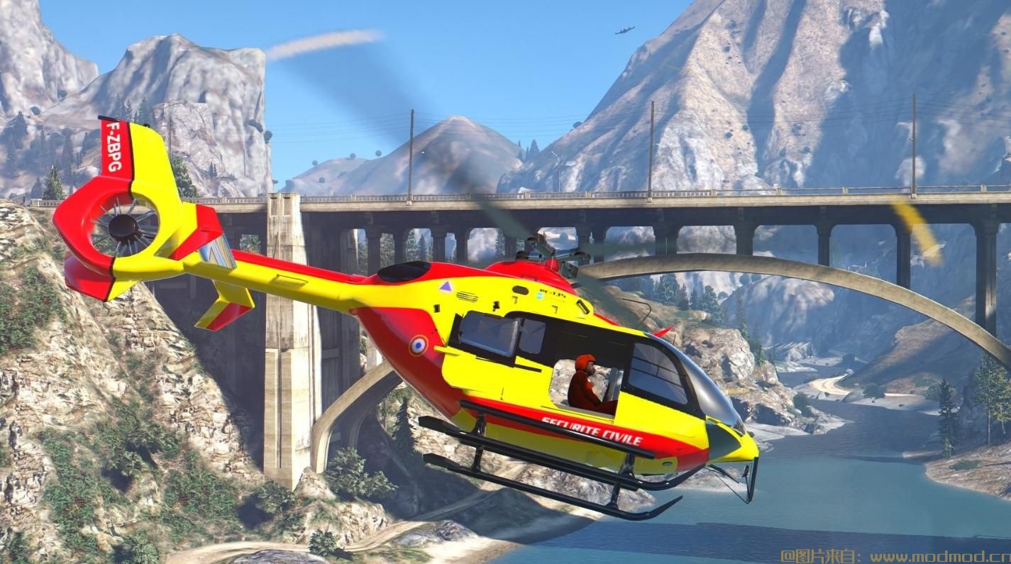 侠盗猎车5「GTA5」游戏MOD EC-135直升机