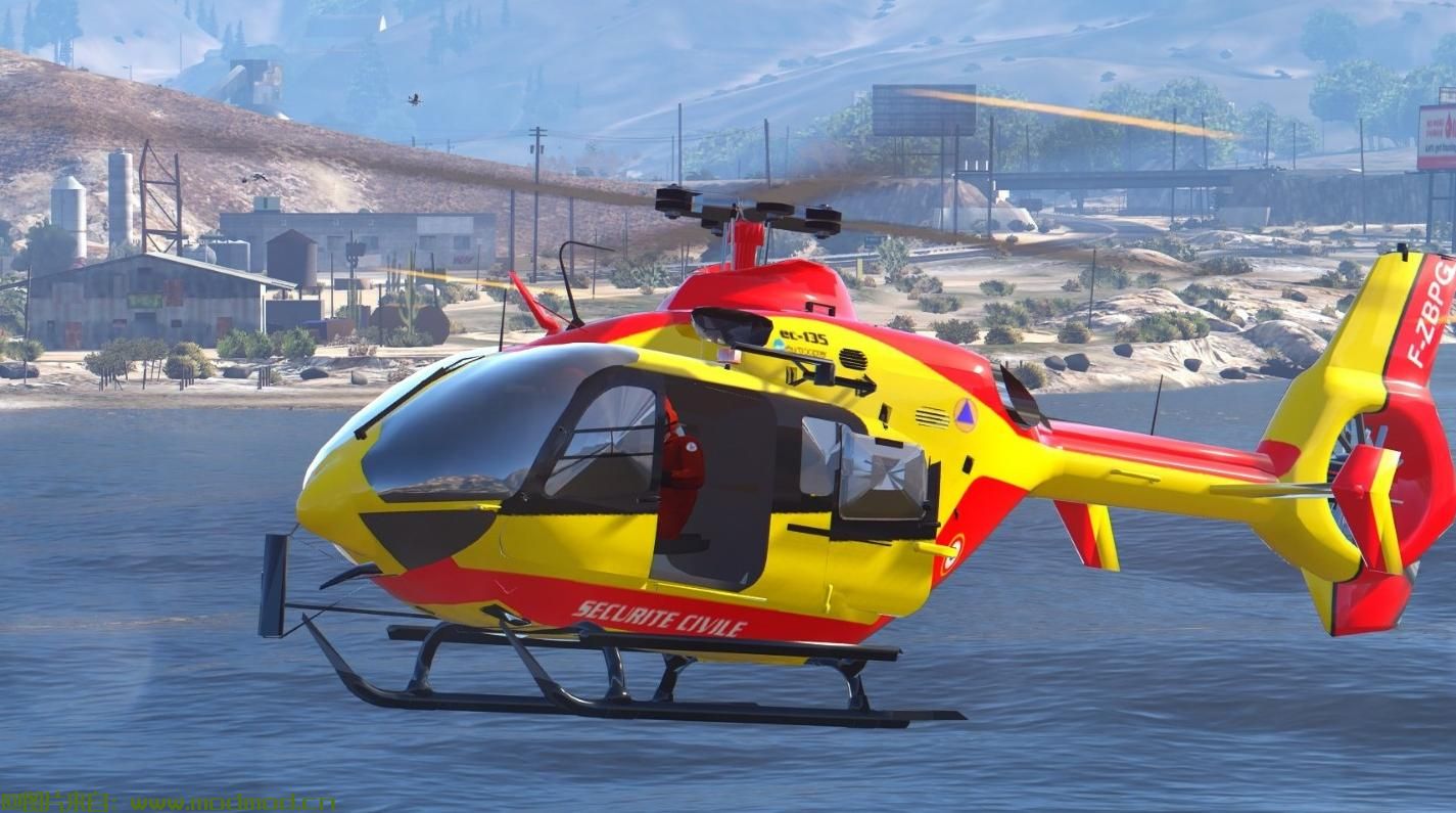 侠盗猎车5「GTA5」游戏MOD EC-135直升机