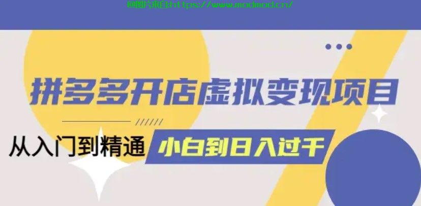 拼多多卖虚拟产品入门到精通从小白到日收益1000项目全套培训教程免费下载