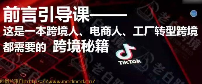 小白怎么做跨境电商推荐看的《TIKTOK海外跨境思维与运营实战课》网盘免费下载