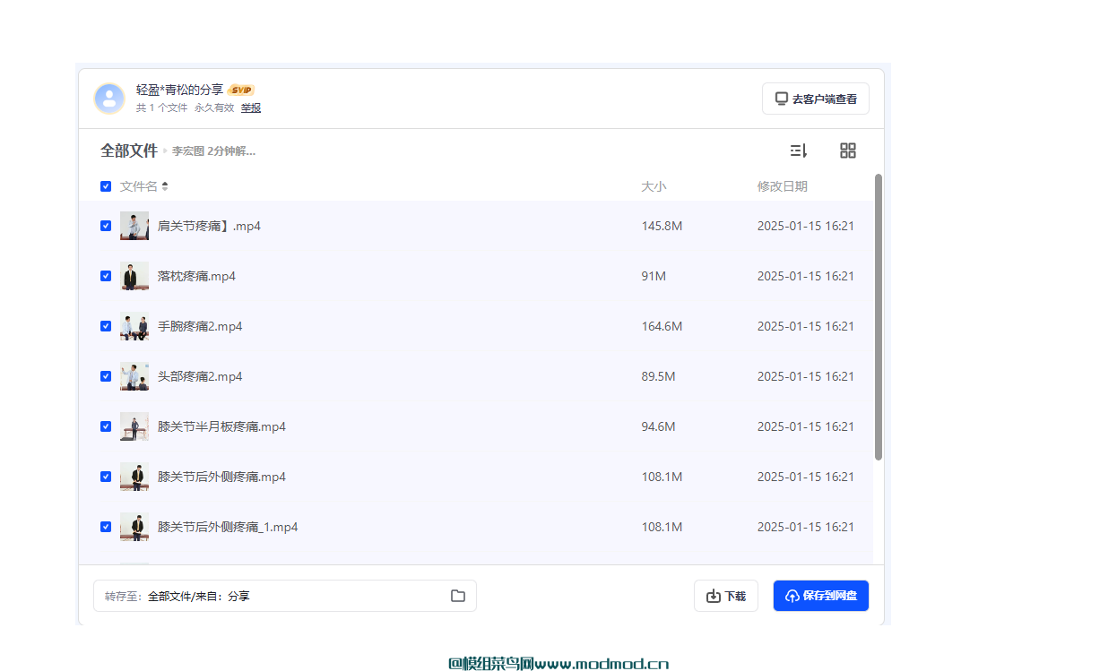 中医按摩视频手法视频教程全集《李宏图2分钟解决疼痛上半身+下半身》培训课程网盘免费下载