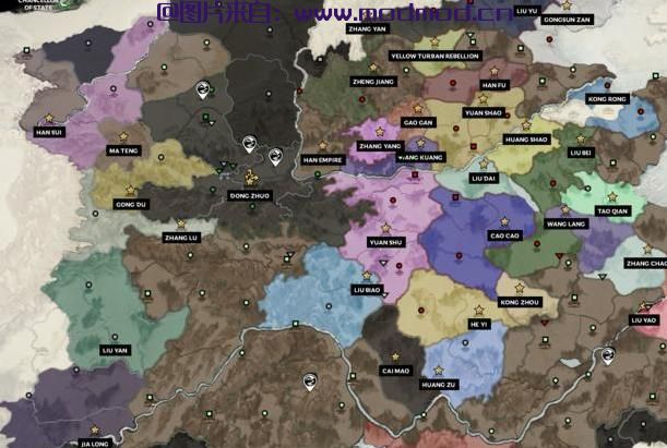 三国志光荣阵营颜色+ 三国志派系地图颜色