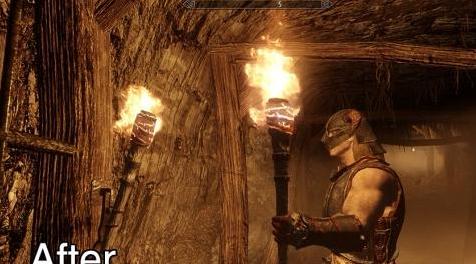 上古卷轴5重置版消除丑陋的火炬辉光特别版MOD免费下载