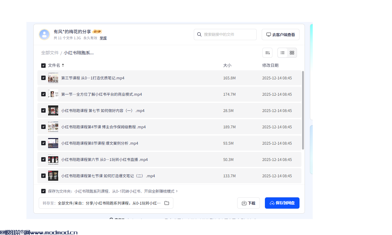 小红书陪跑系列课程：从01玩转小红书开启全新模式网盘免费下载