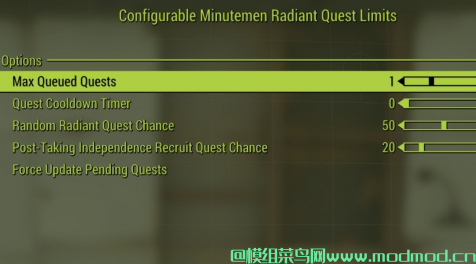可配置的Minutemen Radiant Quest限制和修复（MCM）