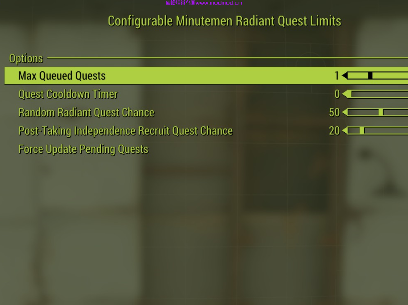 辐射4可配置的Minutemen Radiant Quest限制和修复MCM网盘免费下载